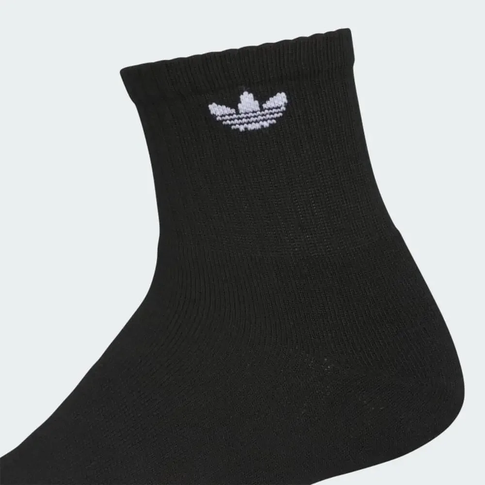 NEW! Adidas Unisex Originals Trefoil 2.0 3 Pack Quarter Socks Size 8-12